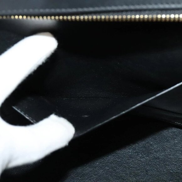 CELINE Trapeze Hand Bag Leather 2way Blue Gold Auth BA2576 - Picture 13 of 16